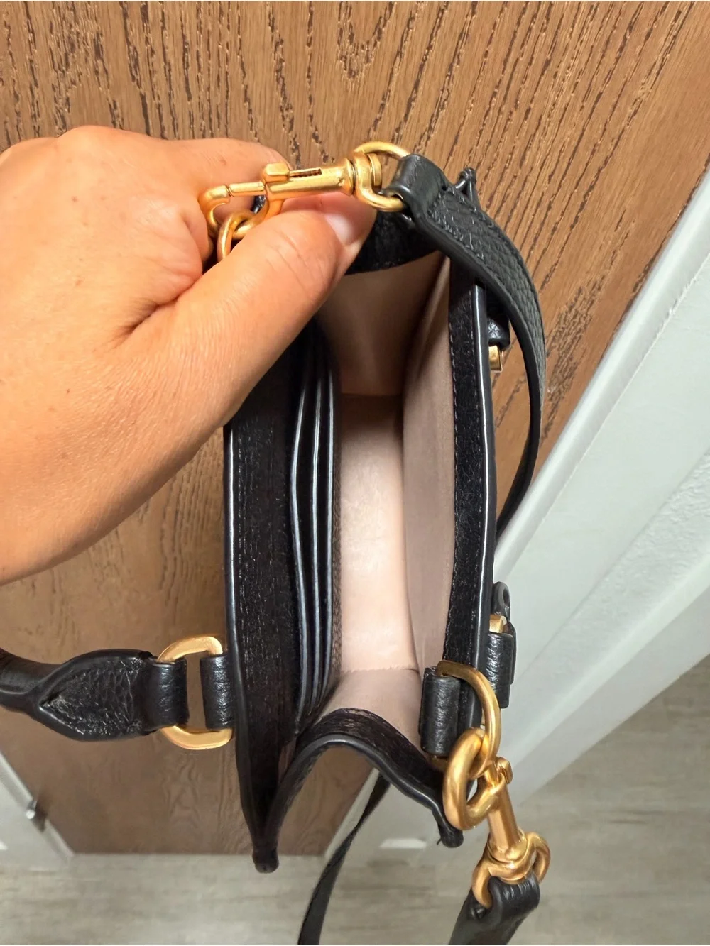 Tory Burch Black Pebbled Leather Mini Tote